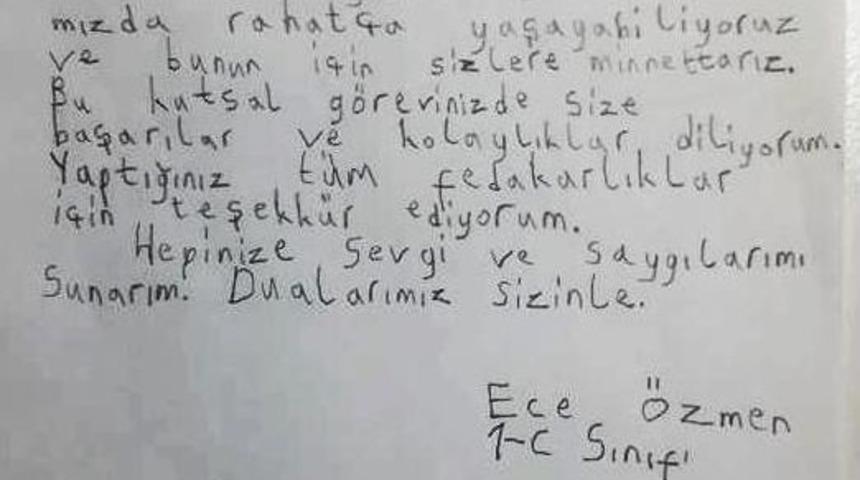 Erzurumlu Minik Ece&rsquo;den Mehmet&ccedil;iğe Mektup
