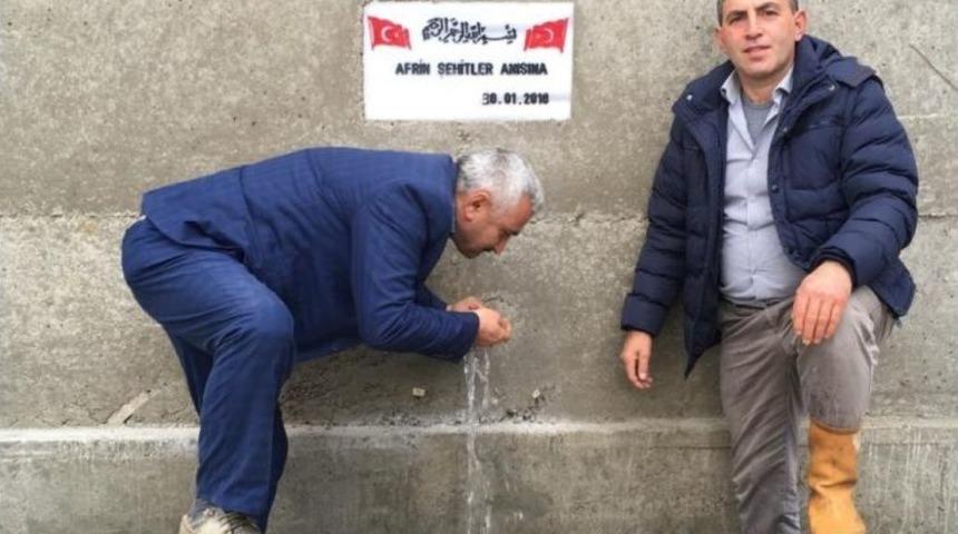 Afrin Şehitleri Anısına &Ccedil;eşme Yaptılar