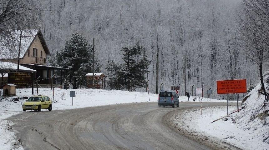 Domani&ccedil; Kocayayla&rsquo;da Kar Yağışı
