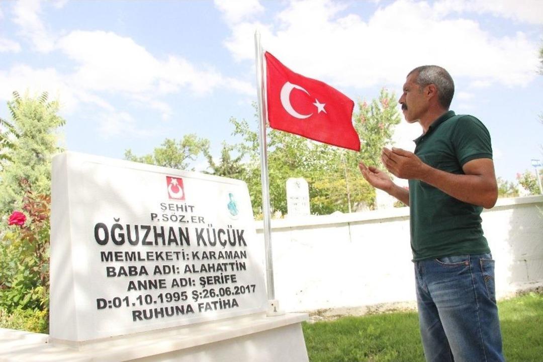 Şehit Oğuzhan K&uuml;&ccedil;&uuml;k İ&ccedil;in Ailesi &Ouml;l&uuml;m Yıld&ouml;n&uuml;m&uuml;nde Mevlit Okuttu