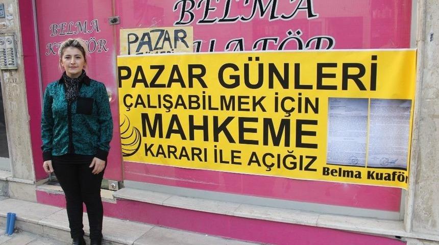 Pazar G&uuml;n&uuml; &Ccedil;alışmak İsteyen Kuaf&ouml;r&uuml;n Hukuk M&uuml;cadelesi