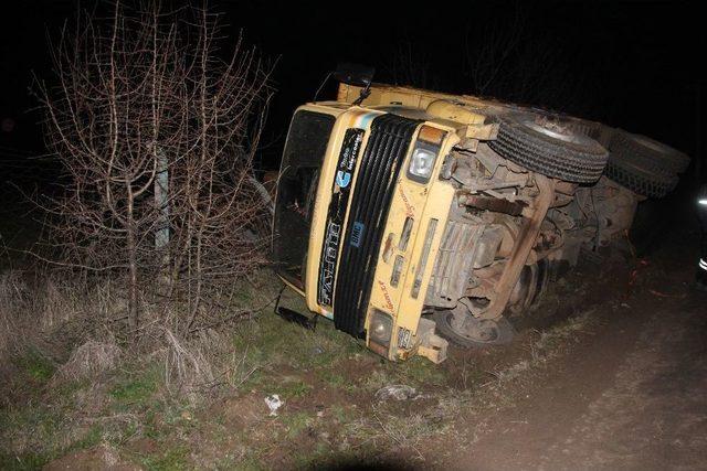 Tomruk Yüklü Kamyon Devrildi 1