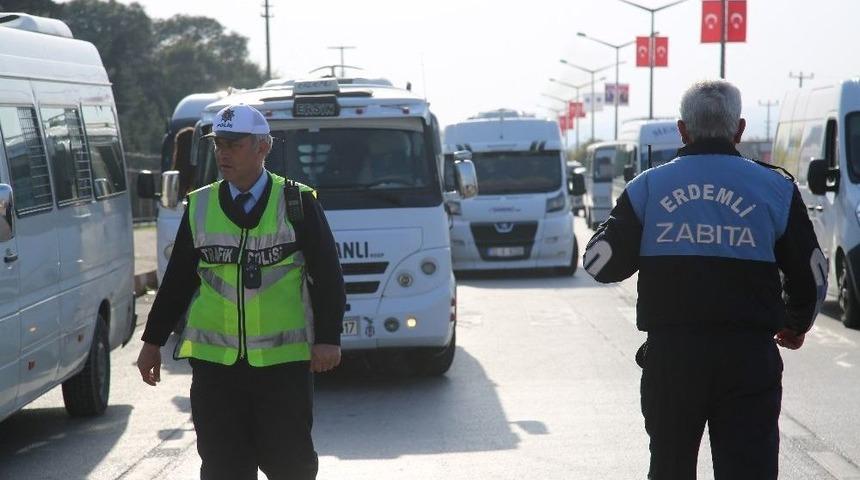 Erdemli&rsquo;de Okul Servislerine Denetim