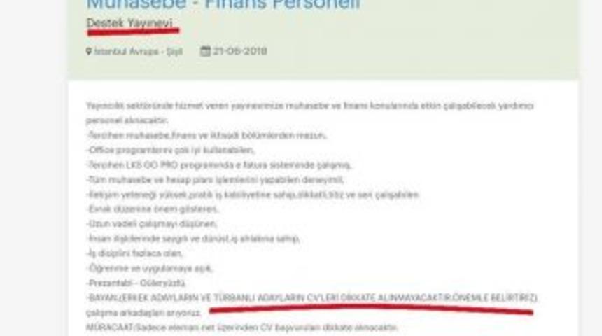 Skandal İlanla İlgili A&ccedil;ıklama Geldi