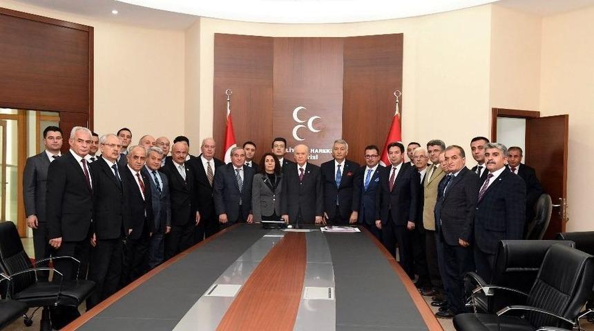 Mhp Lideri Bah&ccedil;eli, Başkan G&uuml;naydın&rsquo;ı Kabul Etti