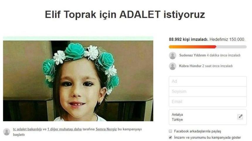 Minik Elif&rsquo;in Annesinin Hedefi 1 Milyon İmza