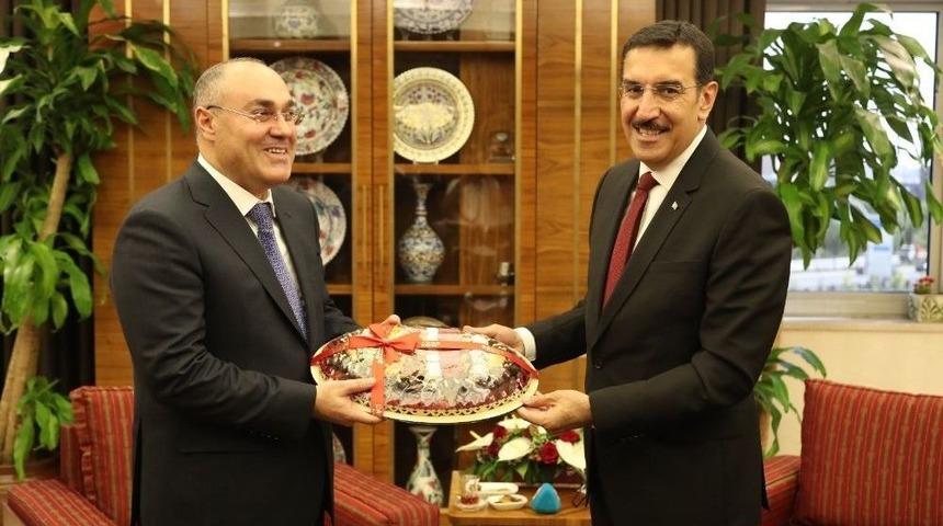 Bakan T&uuml;fenkci, Azerbaycan G&uuml;mr&uuml;k Komitesi Başkanı Mehdiyev&rsquo;i Kabul Etti