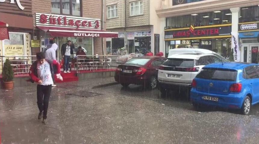 Erzurum&rsquo;da Dolu S&uuml;rprizi