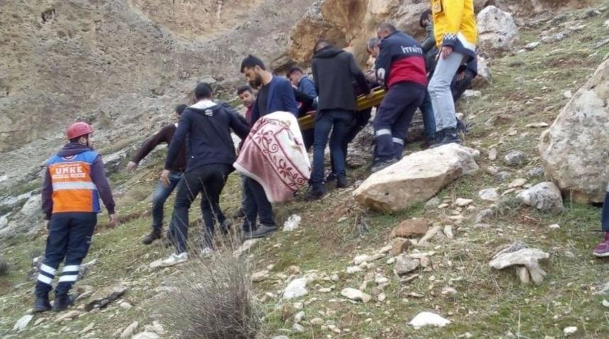 Cizre&rsquo;de Kasrik Kayalıklarına &Ccedil;ıkan Gen&ccedil; D&uuml;şerek Yaralandı