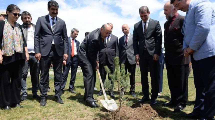 Okul Bah&ccedil;esine 300 Adet Fidan Dikildi