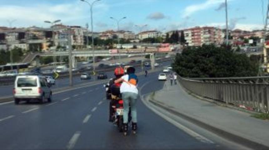 (özel) E-5 Karayolundaki Tehlikeli Yolculuk Kamerada