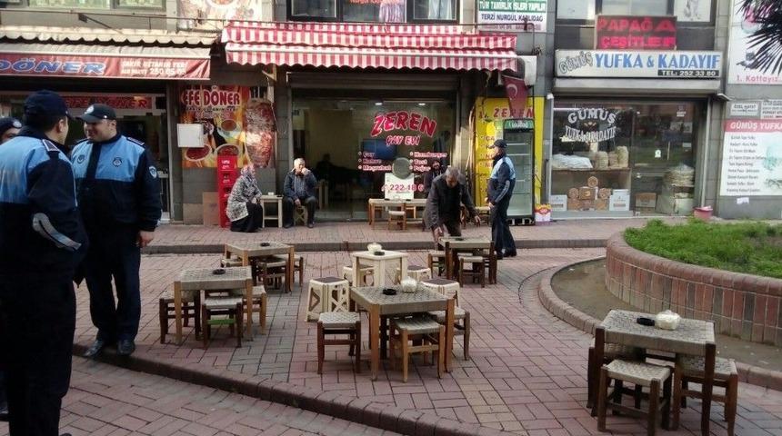 Zabıta Ekiplerinden Kaldırım İşgali Yapan Esnaflara Ceza