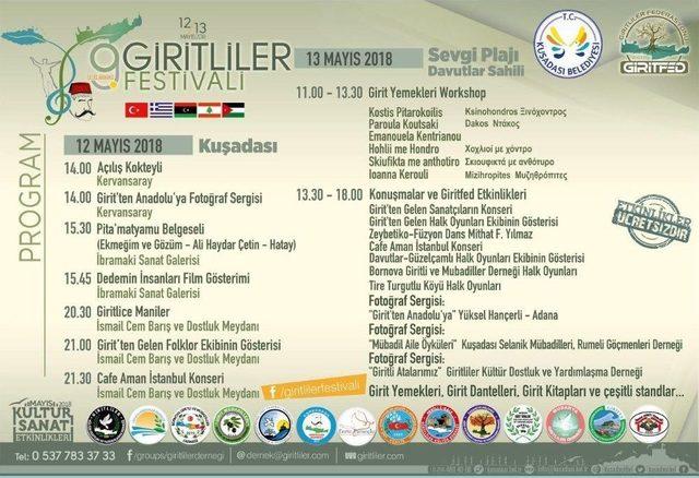 Kuşadası 9. Uluslar Arası Giritliler Festivali 12 Mayıs’ta Başlayacak