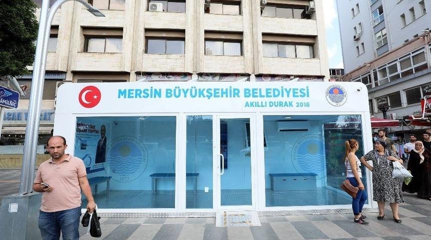 Mersin&rsquo;de &rsquo;akıllı&rsquo; Duraklar Hem Sıcaktan Hemde Soğuktan Koruyor