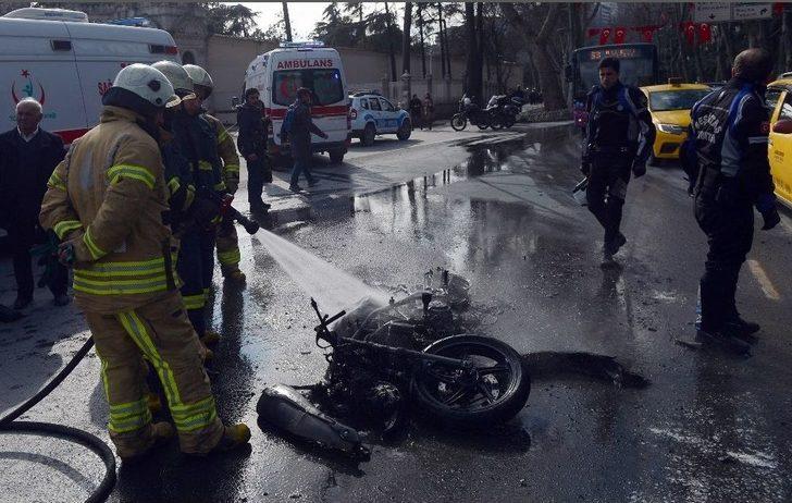 Beşiktaş’ta Kaza Yapan Motosiklet Alev Alev Yandı G1