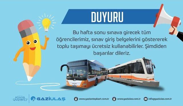 Sınava Girecek Öğrencilere Ulaşım Kolaylığı