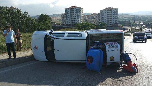 Samsun’da İlaçlama Aracı Devrildi: 1 Yaralı