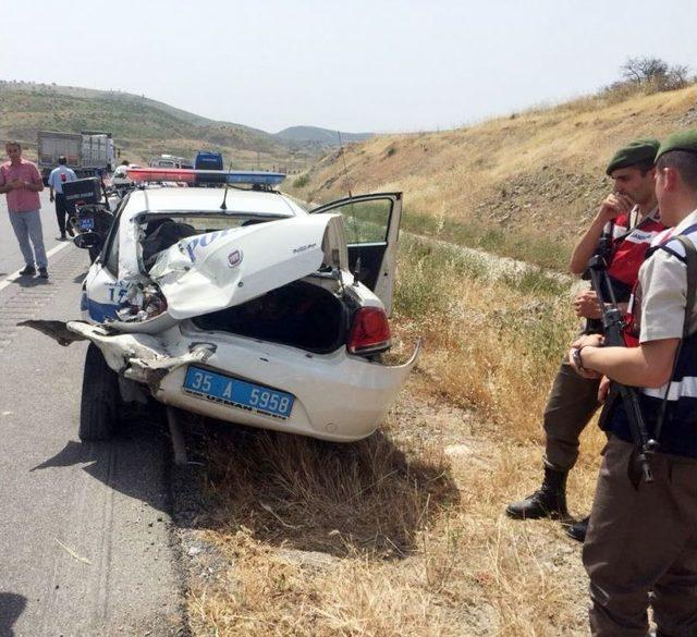 Kazaya Giden Polis Ekipleri Kaza Geçirdi: 2 Yaralı