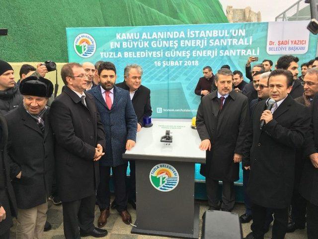 Tuzla’da Kamu Alanında İstanbul’un En Büyük Güneş Enerji Santrali Açıldı