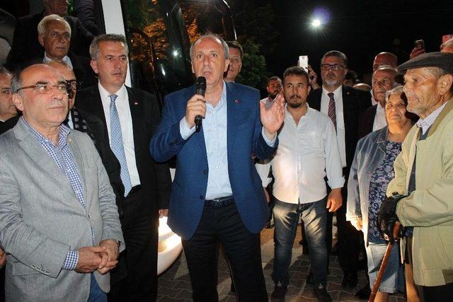 Cumhurbaşkanı Adayı İnce Yalova’da Havai Fişeklerle Karşılandı