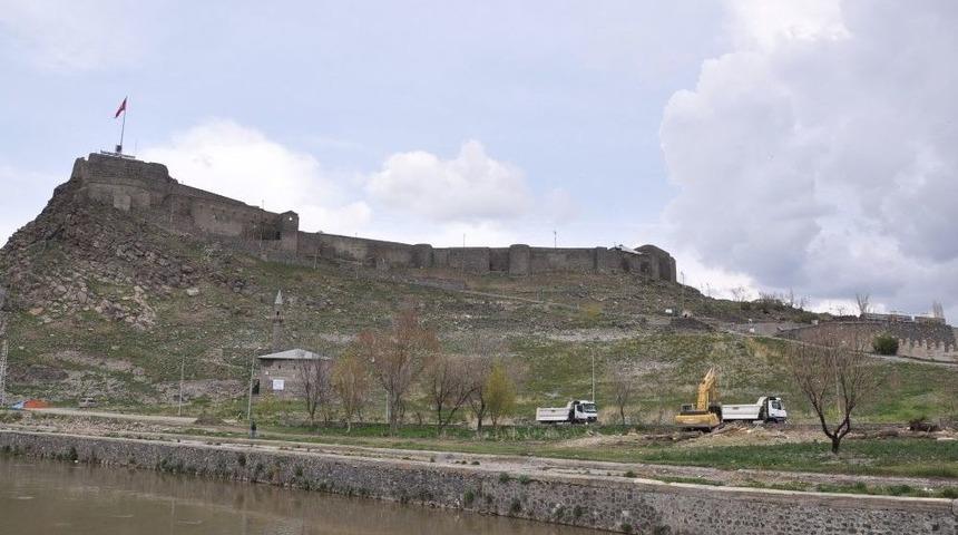 Polen Üreten Ağaçlar Kesildi, Kars Kalesi’nin Önü Açıldı