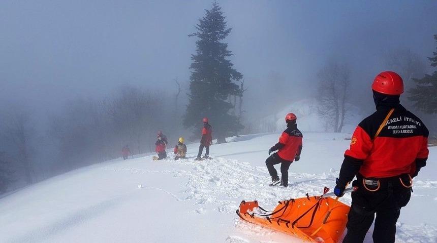İtfaiyeden Karda Arama Kurtarma Tatbikatı