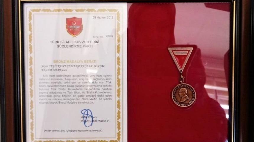 Yeşilkent Semt Konağına Bronz Madalya