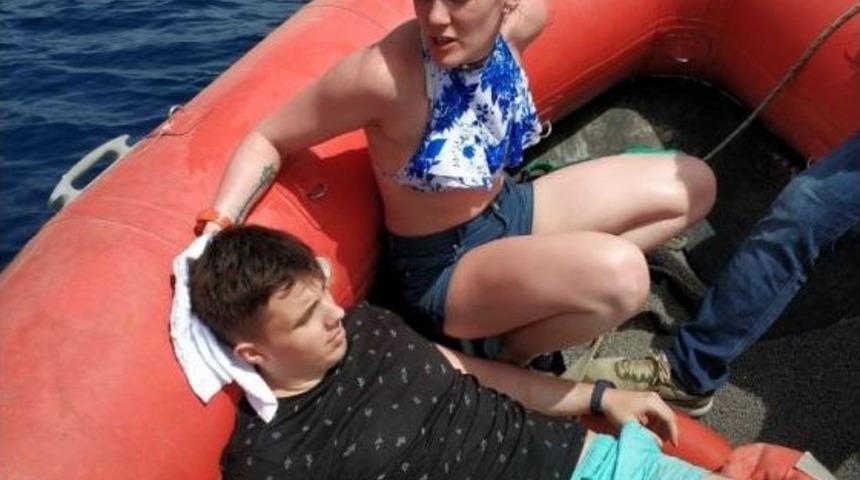 Kayalıklardan D&uuml;şen Rus Turist Sahil G&uuml;venlik Tarafından Kurtarıldı