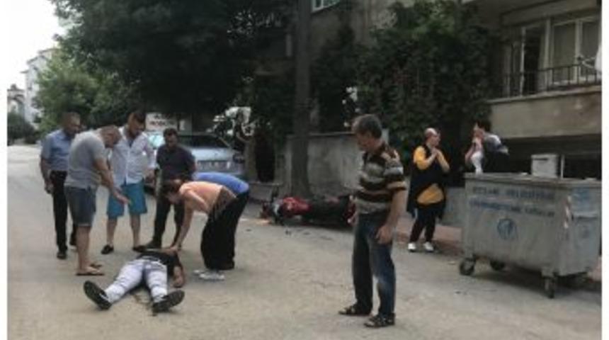 Direksiyon Hakimiyetini Kaybeden Motosiklet Sürücüsü Yaralandı