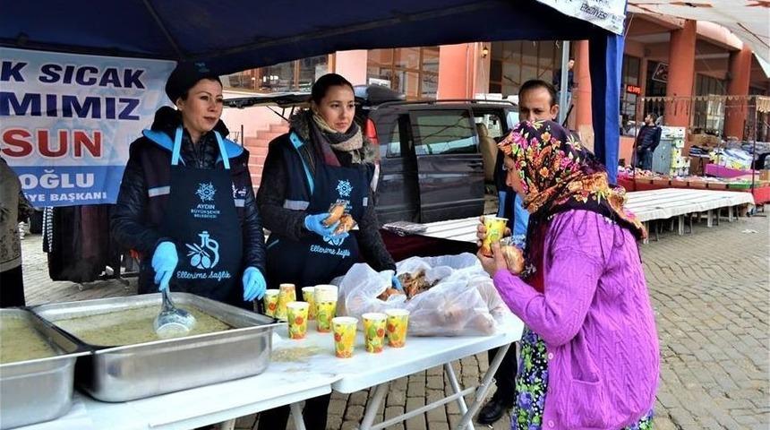 Aydın B&uuml;y&uuml;kşehir Belediyesi&rsquo;nden Karacasululara &Ccedil;orba İkramı