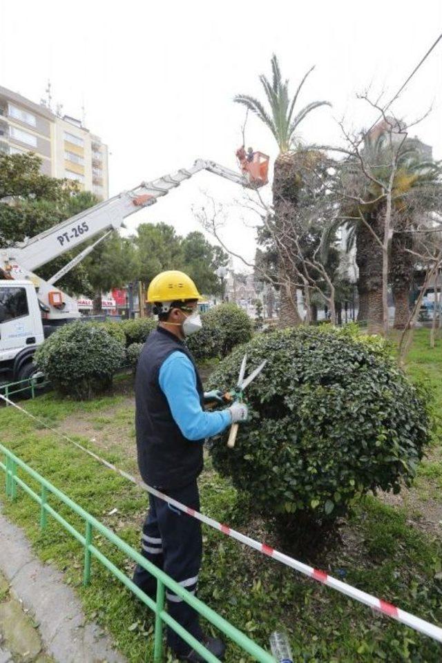 Konak’ta Parklara Kış Estetiği