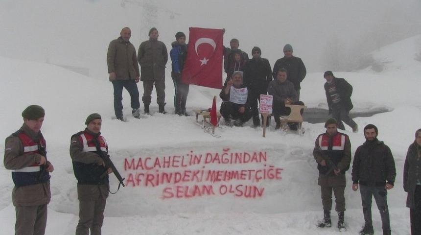 Bin 860 Rakımlı Macahel Zirvesinden Afrin’deki Mehmetçiklere Anlamlı Mesaj