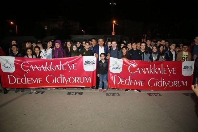 Çanakkale Yolcusu Öğrencileri Başkan Karabacak Uğurladı