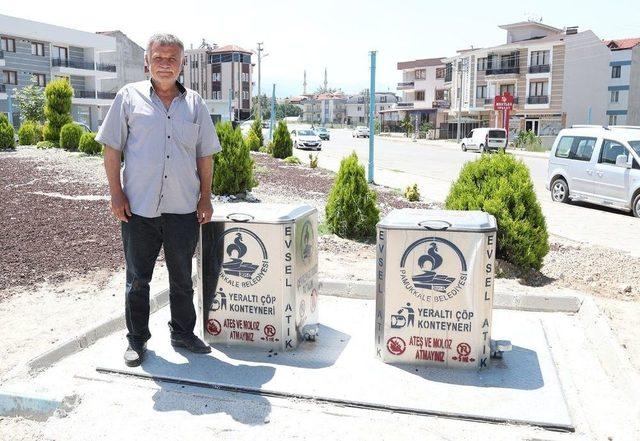 Pamukkale’de Yer Altı Çöp Konteyner Projesi Devam Ediyor