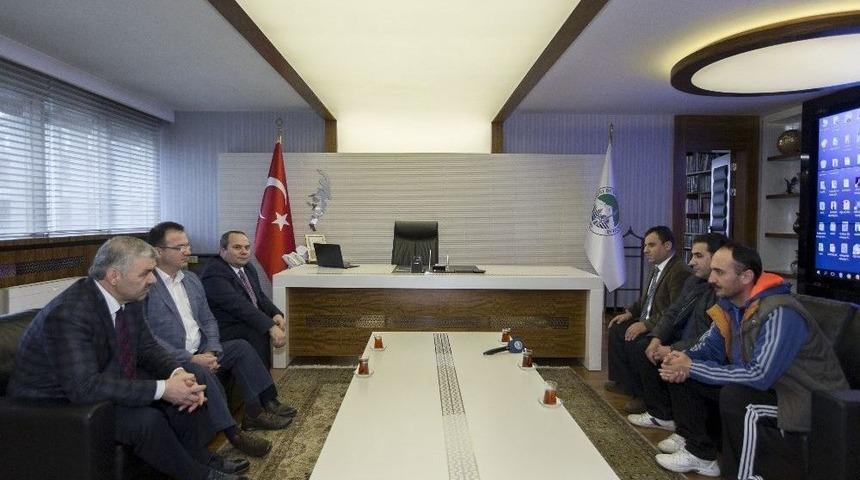 Birleşme Kararı Alan Engelli Spor Kul&uuml;pleri Başkan &Ccedil;elik&rsquo;i Ziyaret Etti