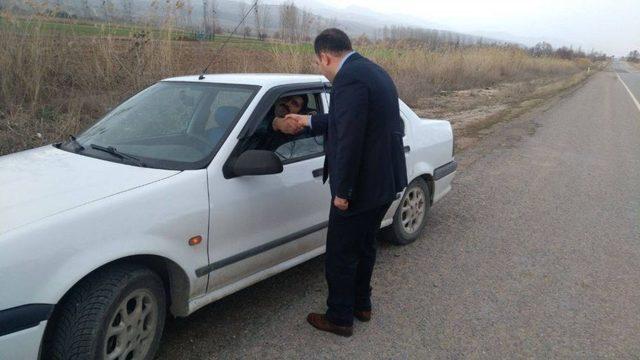 Kaymakam Karataş, Yol Kontrol Uygulamasına Katıldı