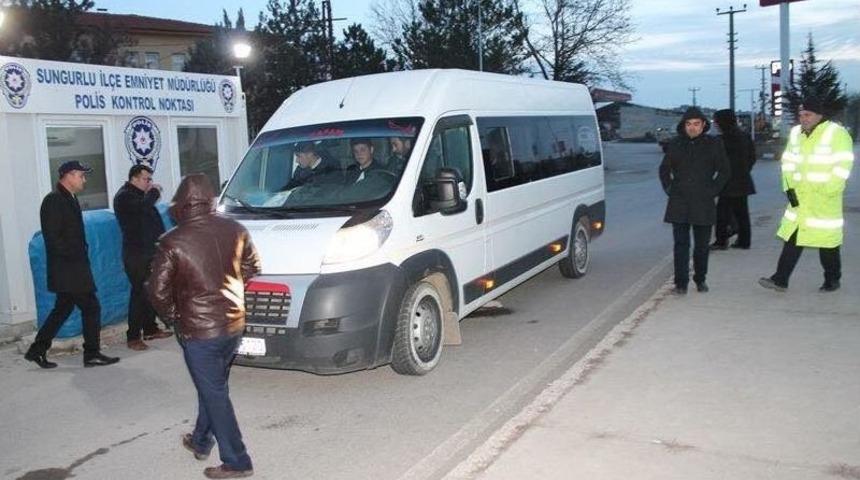 Sungurlu&rsquo;da Okul Servisleri Denetlendi