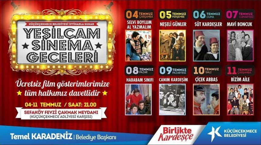 K&uuml;&ccedil;&uuml;k&ccedil;ekmece&rsquo;de Yeşil&ccedil;am Sinema Geceleri Başlıyor