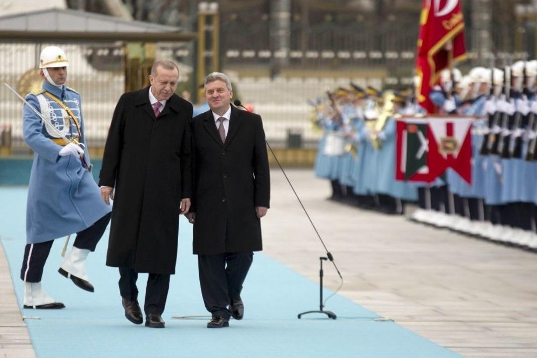 Cumhurbaşkanı Erdoğan, Makedonya Cumhurbaşkanı İvanov&rsquo;u Resmi T&ouml;renle Karşıladı