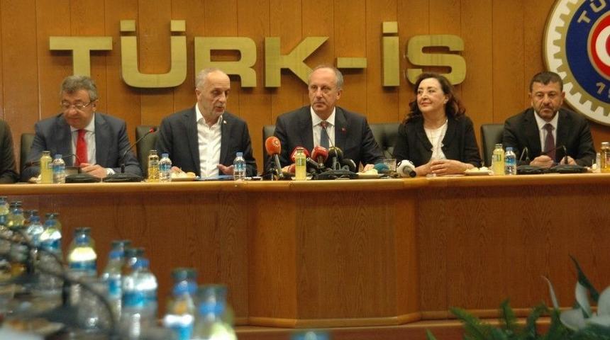 Cumhurbaşkanı Adayı İnce, T&uuml;rk-iş Ve Disk&rsquo;i Ziyaret Etti