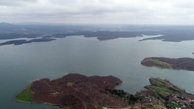 (özel) İstanbul Barajlarındaki Doluluk Oranı Havadan Görüntülendi