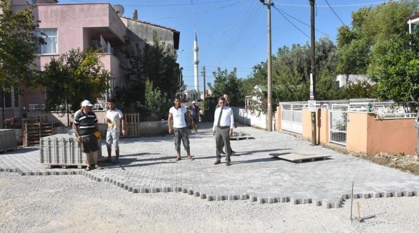 Edremit Parke Taşlarla Örülüyor