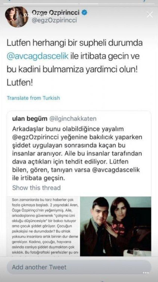 (özel) Ünlü Oyuncu Özge Özpirinçci’nin 2 Yaşındaki Yeğenine Şiddet Uygulayan Bakıcı Yakalandı