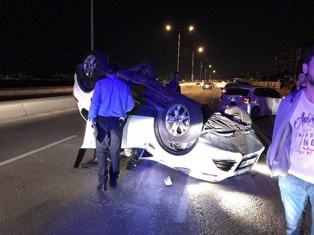 Kontrolden Çıkan Araç Takla Attı: 1 Yaralı