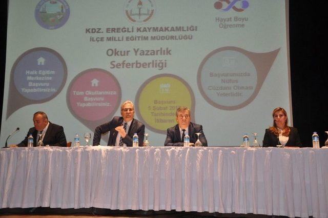 Kdz. Ereğli’de Okur-yazarlık Seferberliği İçin Toplantı Düzenlendi