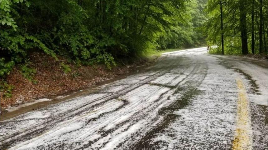 Ordu&rsquo;nun Tepelerinde Dolu Yağışı
