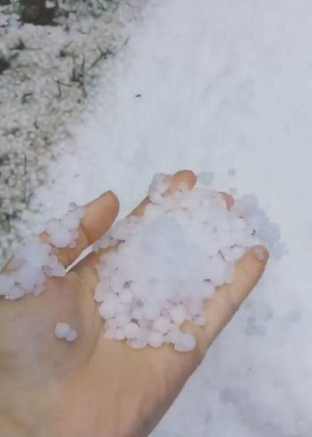 Ordu’nun Tepelerinde Dolu Yağışı