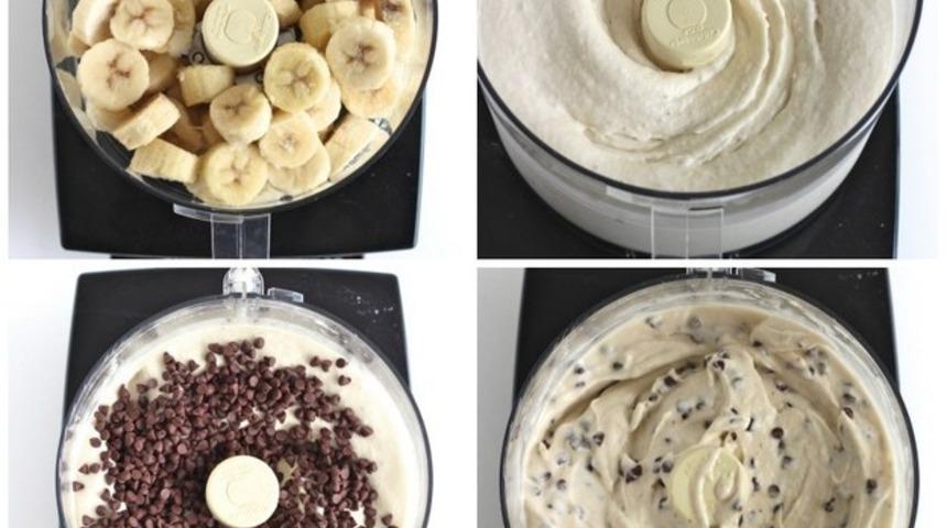 Muz ve Damla Çikolatalı Ev Dondurması