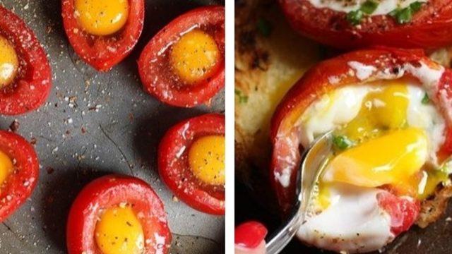 Yumurtalı Domates Kupları