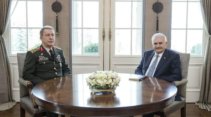 Başbakan Yıldırım, Genelkurmay Başkanı Akar Ve Mit M&uuml;steşarı Fidan&rsquo;ı Kabul Etti